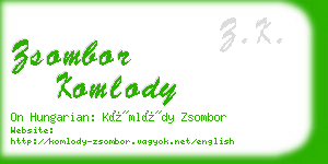 zsombor komlody business card